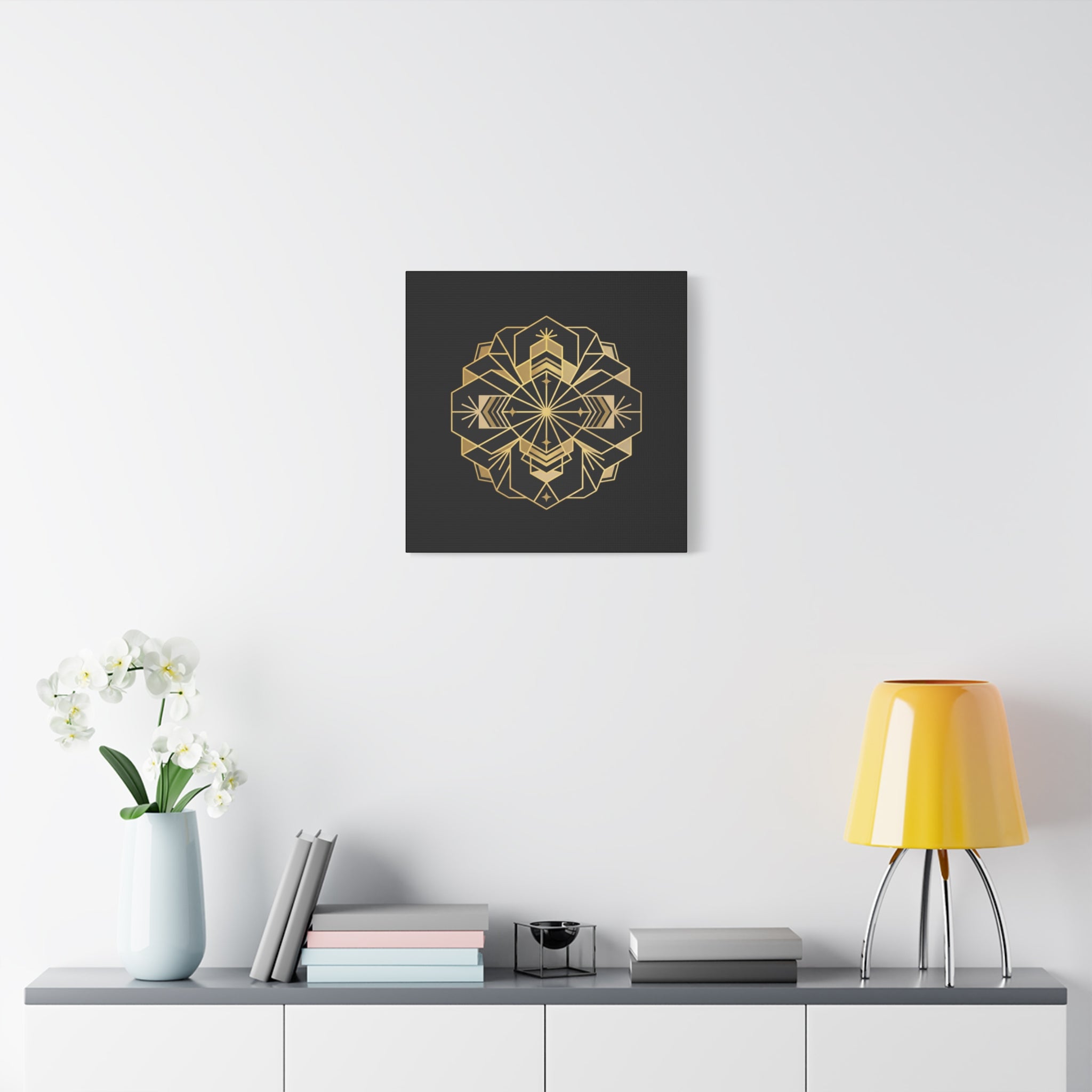 Gold Geometric Mandala Canvas
