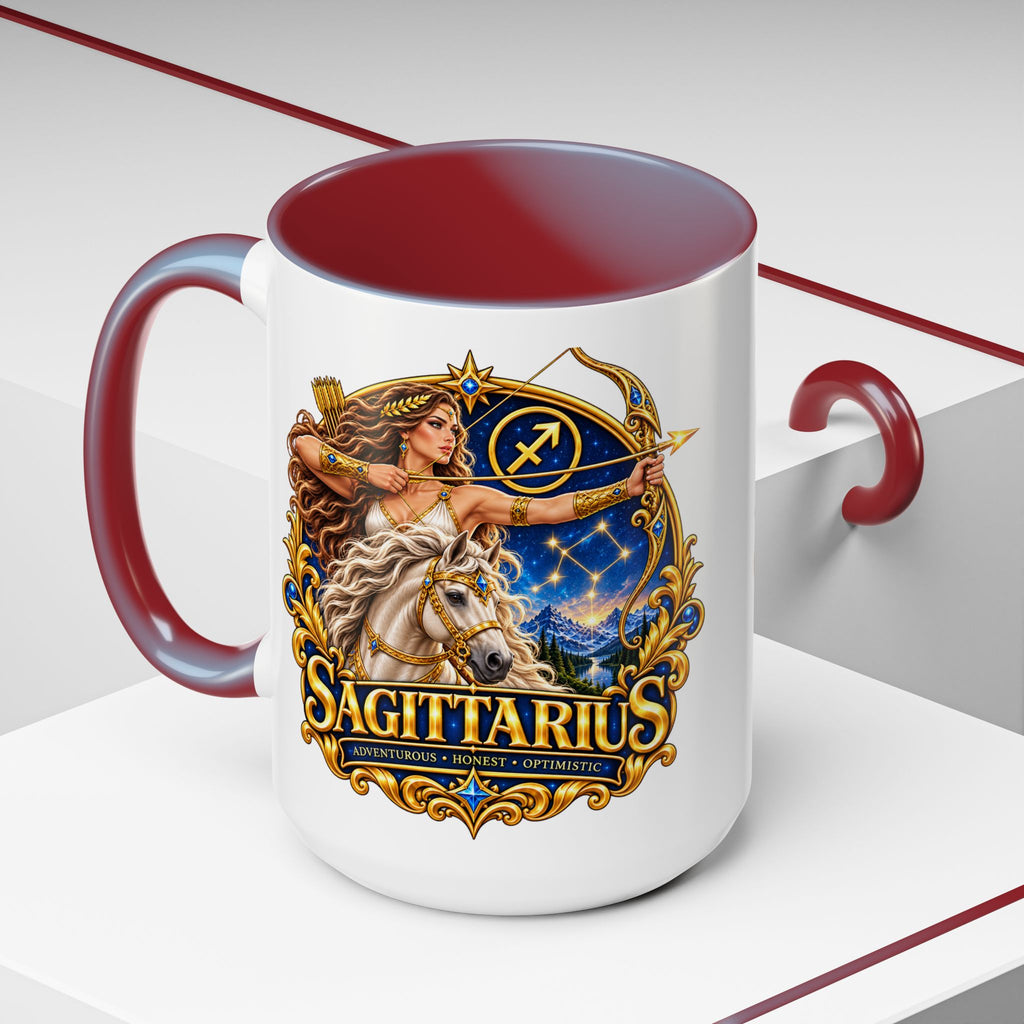 Sagittarius Accent Coffee Mug — Zodiac Archer Design (11/15oz)