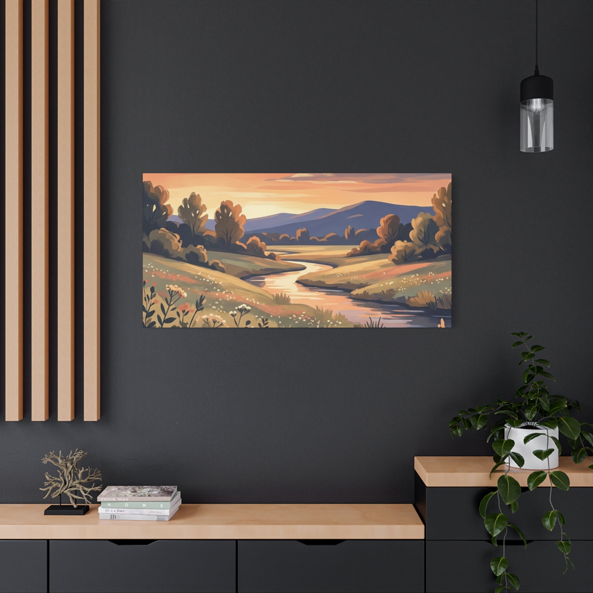 Sunset Meadow Canvas Wall Art