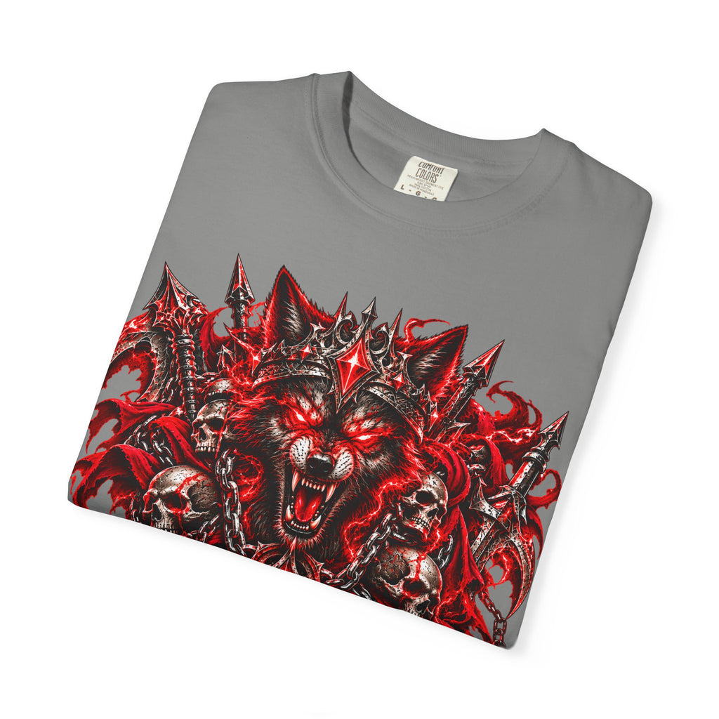 Wolf Skull T-Shirt — Red Gothic Horror Graphic Tee