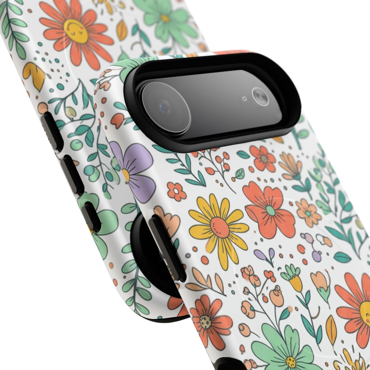 Floral Doodle Tough Magnetic Phone Case – Colorful Wildflower Protection