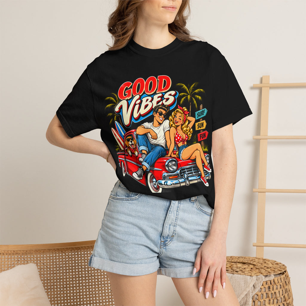 Good Vibes Retro Beach T-Shirt
