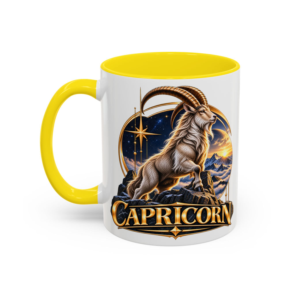 Capricorn Zodiac Coffee Mug — Astrological Goat Accent Mug (11/15oz)