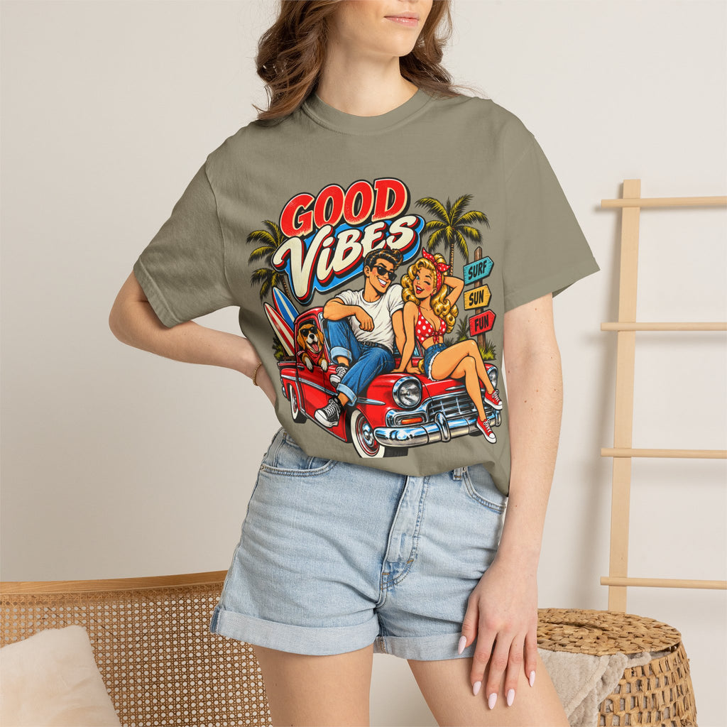Good Vibes Retro Beach T-Shirt