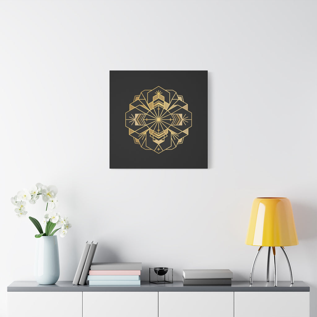 Gold Geometric Mandala Canvas