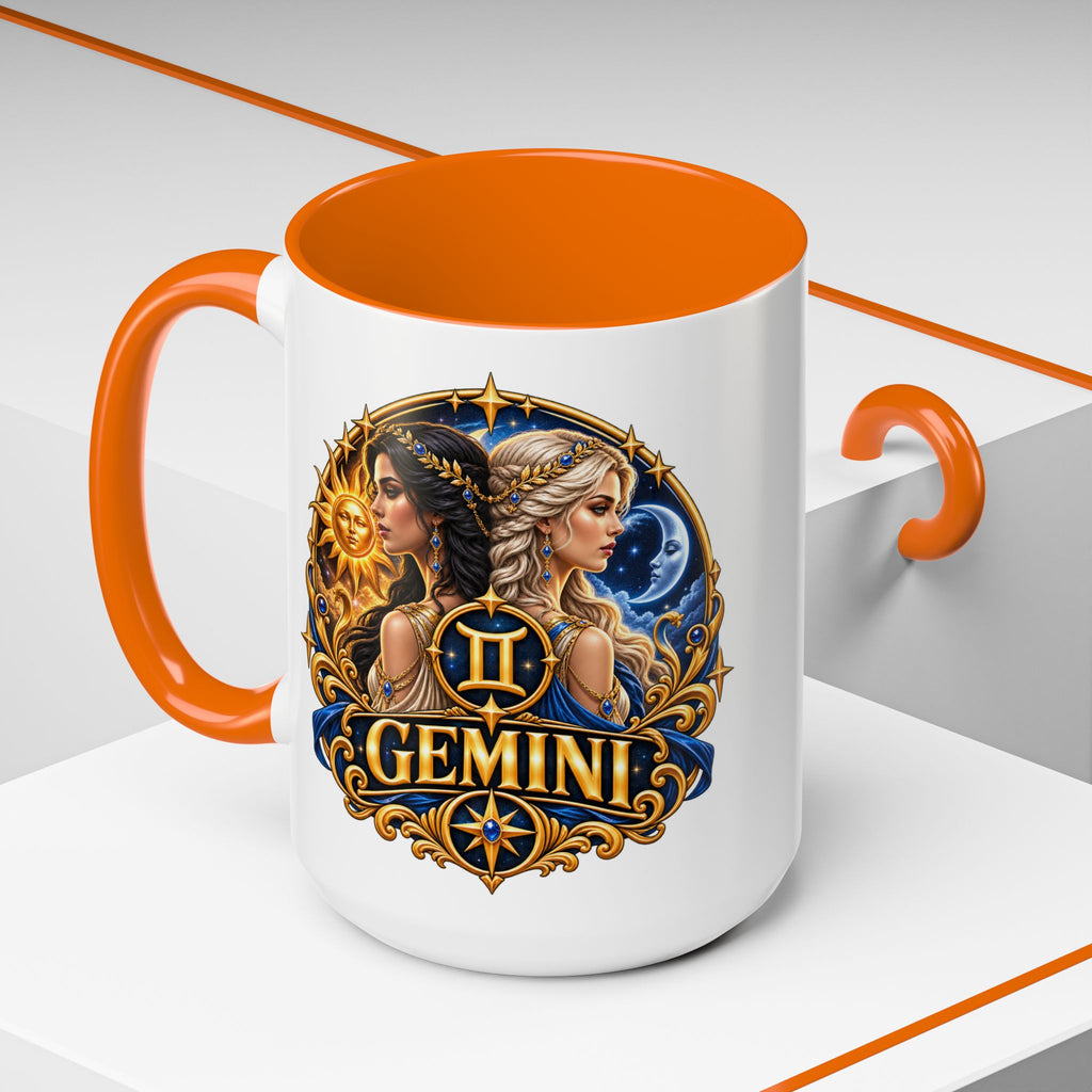 Gemini Zodiac Coffee Mug — Gemini Sign Astrology Accent Mug (11/15oz)