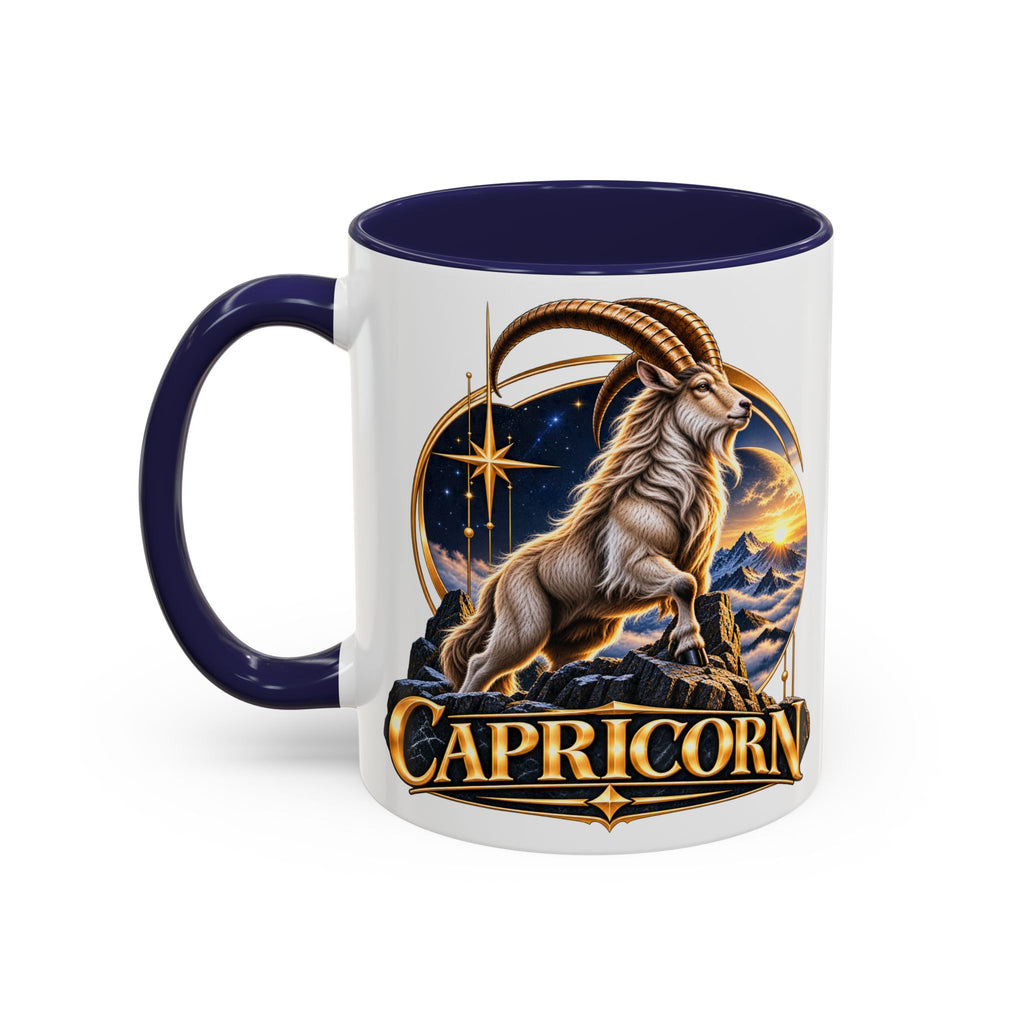 Capricorn Zodiac Coffee Mug — Astrological Goat Accent Mug (11/15oz)