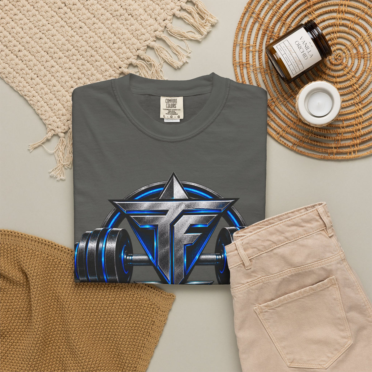 Fitness Lifestyle T-Shirt — Barbell Logo Gym Tee