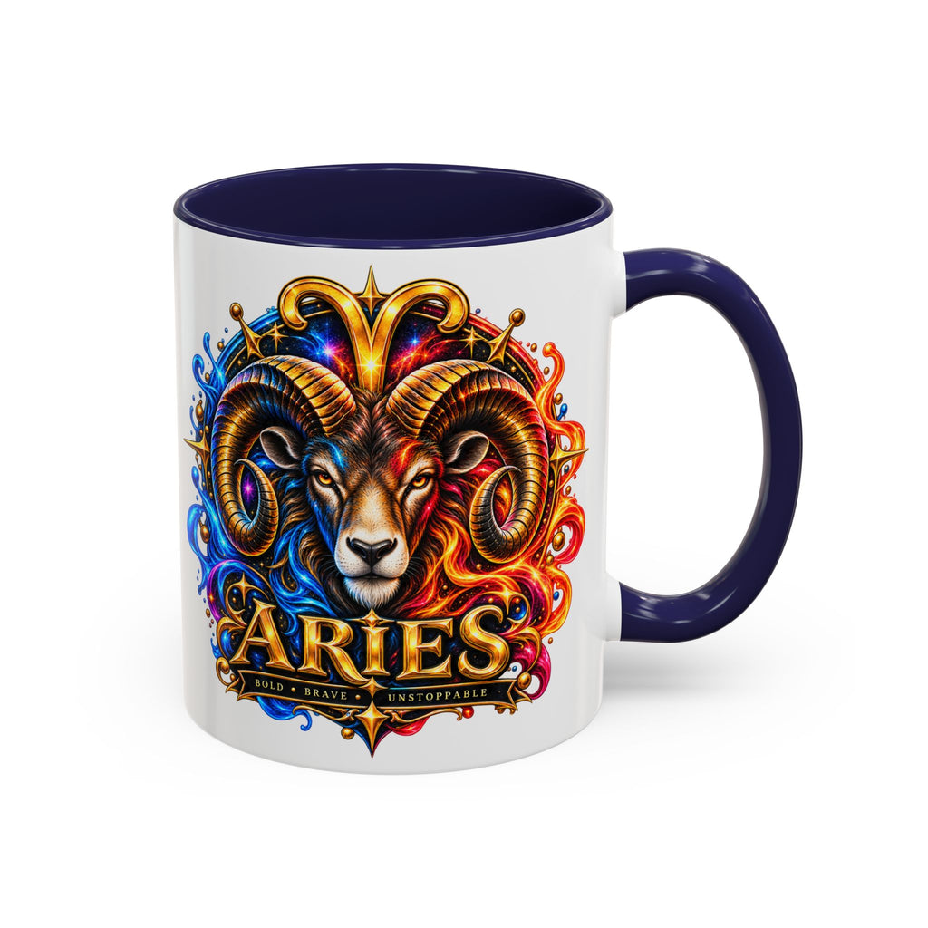 Aries Zodiac Coffee Mug — Colorful Ram Astrology Accent Mug (11/15oz)