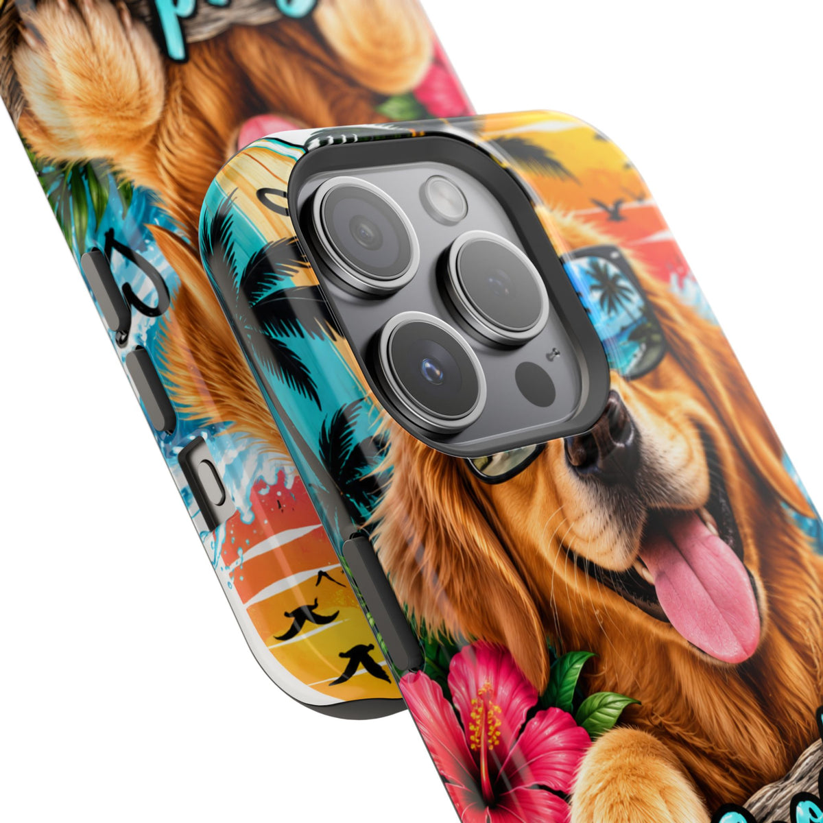 Phone Case — 'Good Vibes Only' Tropical Dog Impact-Resistant Case