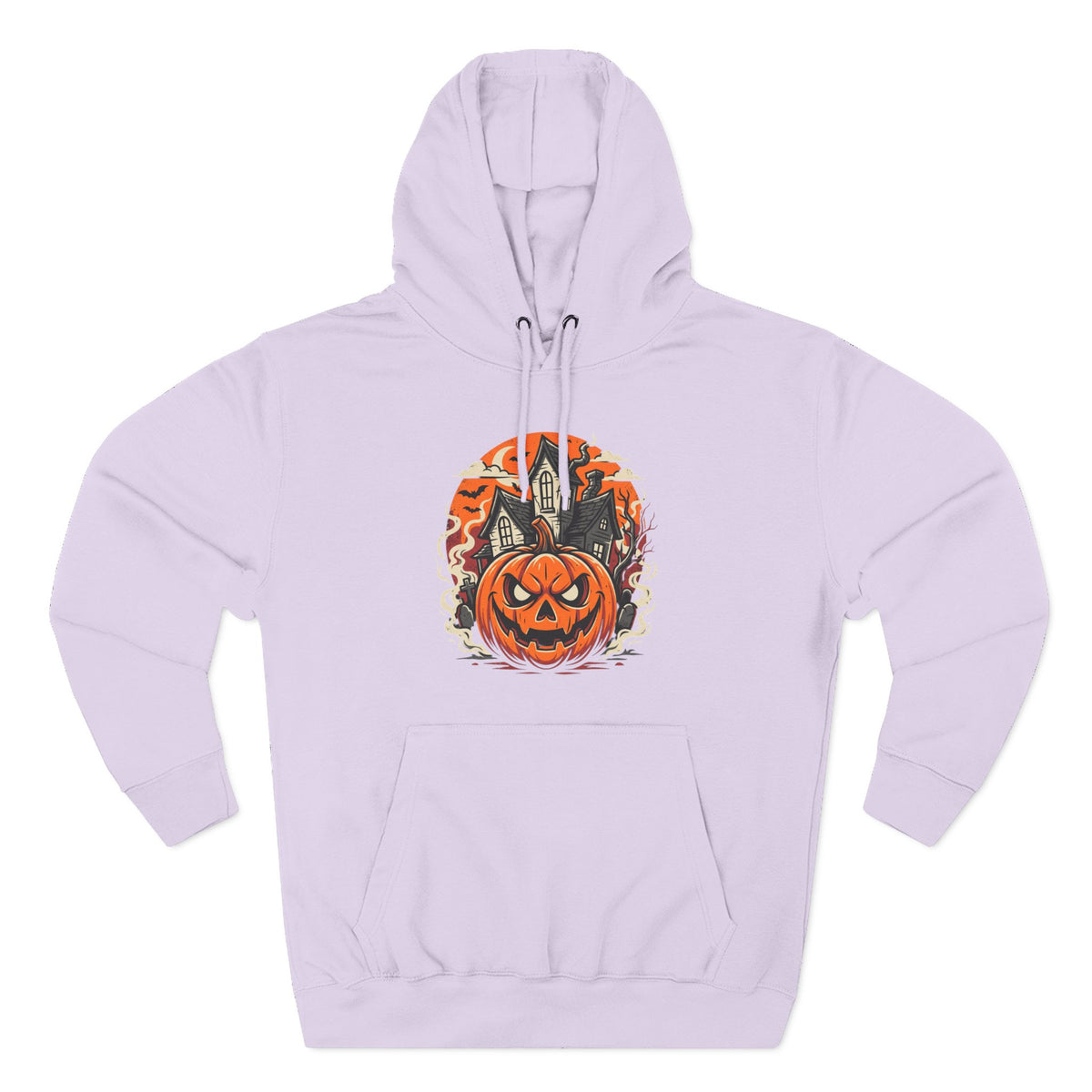 Halloween Pumpkin Hoodie — Jack-O'-Lantern Haunted House Fleece Hoodie