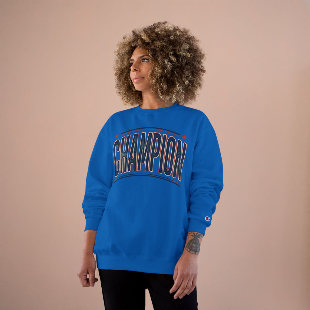 Champion Graphic Sweatshirt — Retro Arch Lettering Pullover