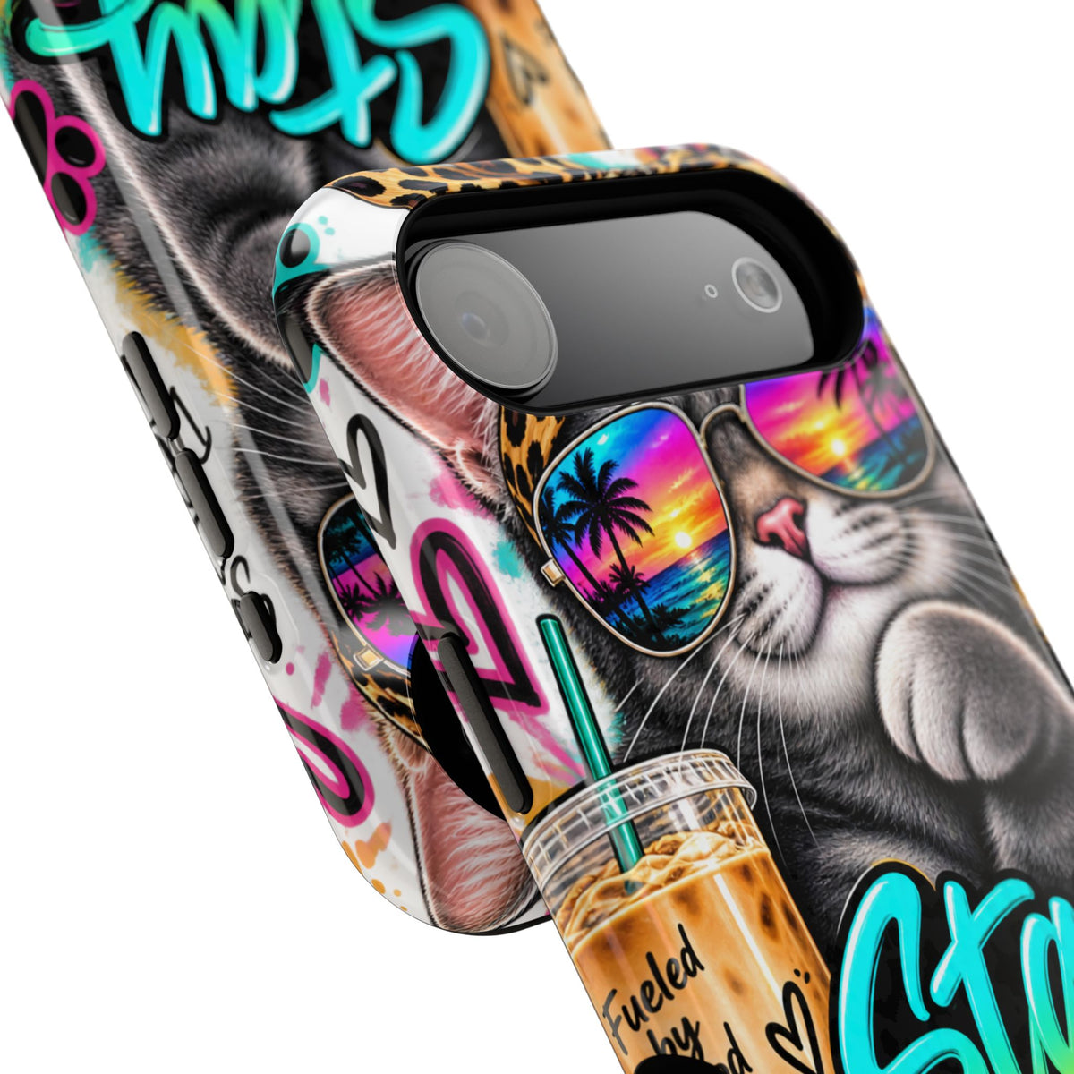 Phone Case — "Stay Pawsitive" Cat Impact-Resistant Case