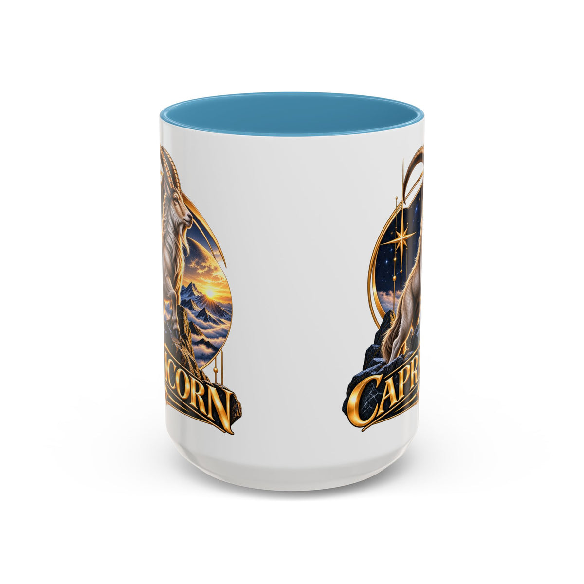 Capricorn Zodiac Coffee Mug — Astrological Goat Accent Mug (11/15oz)