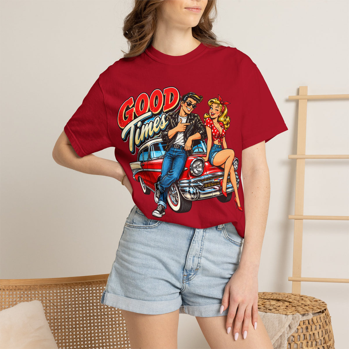 Good Times Retro Car Tee — Vintage 1950s Rockabilly Graphic T‑Shirt