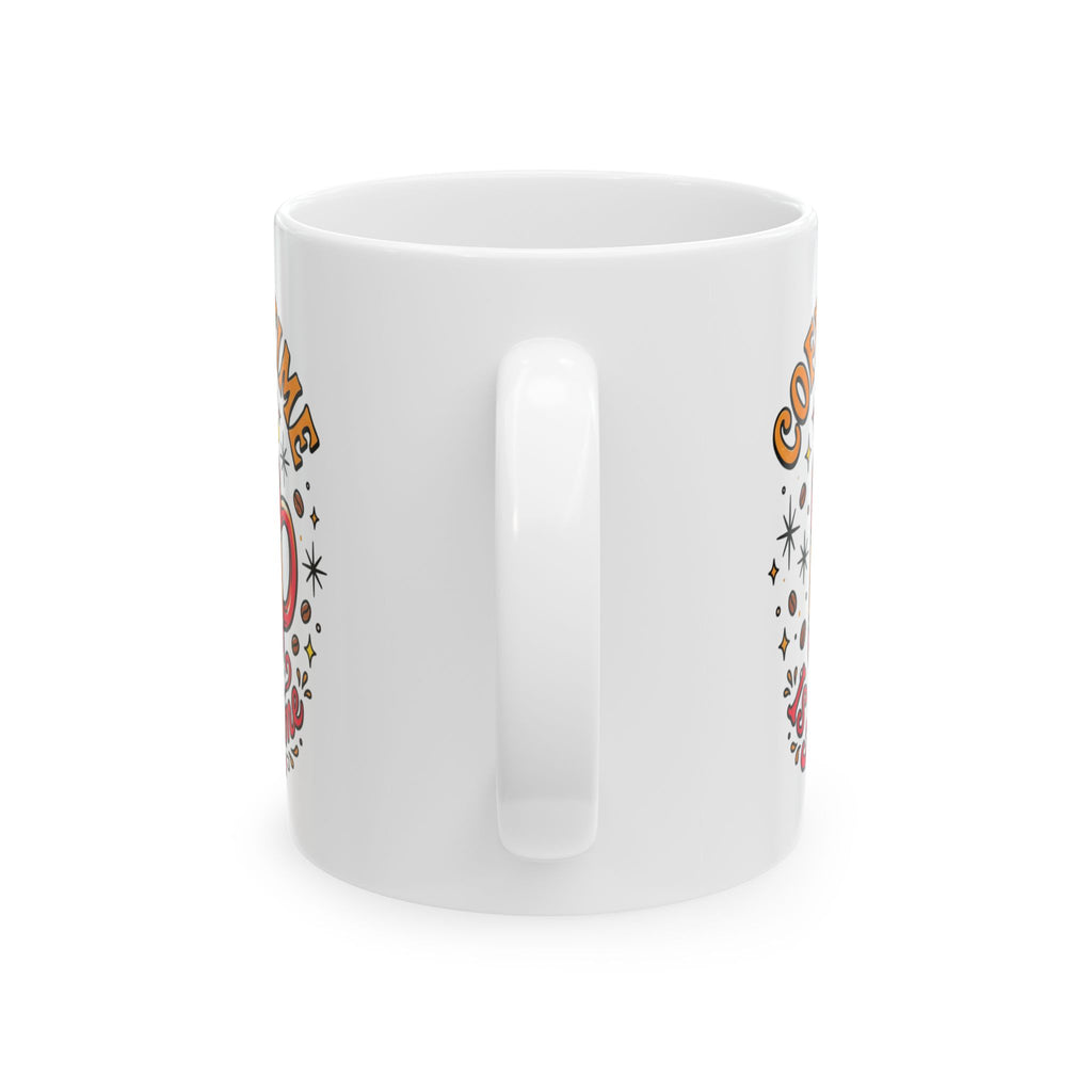Coffee Time Ceramic Mug — "Coffee Time Is My Time" Retro Illustrated 11oz/15oz