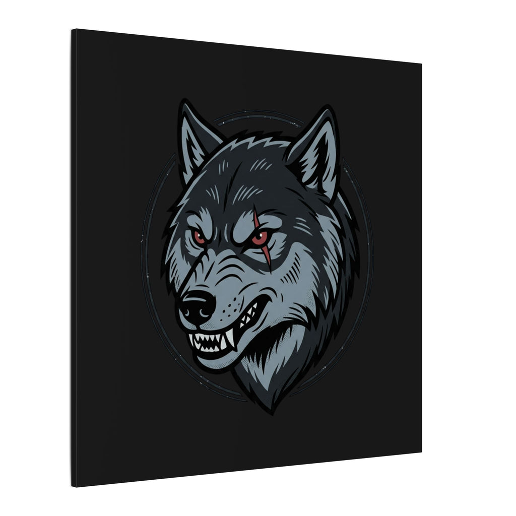 Wolf Head Canvas Wall Art — Fierce Gray Wolf Portrait Matte Stretched