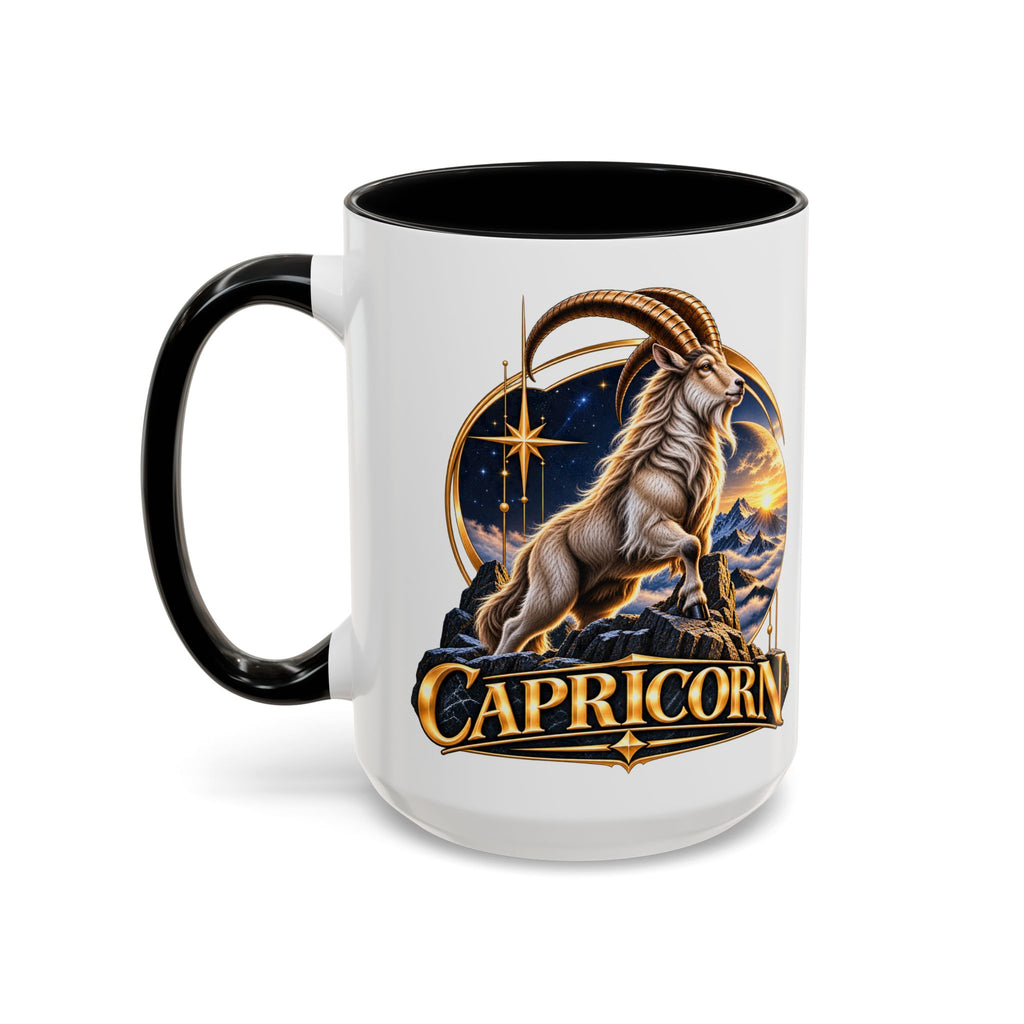 Capricorn Zodiac Coffee Mug — Astrological Goat Accent Mug (11/15oz)