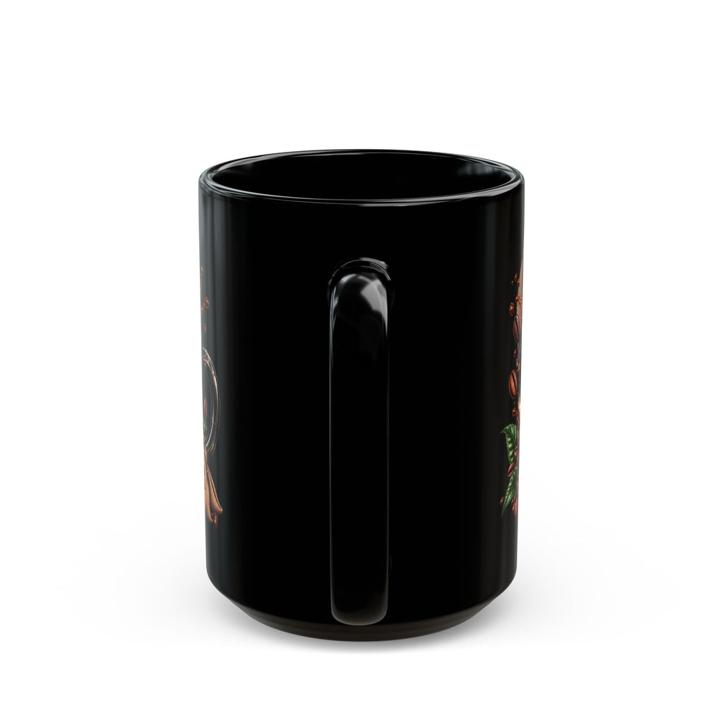 Skull Coffee Mug — "But First Coffee" Black Ceramic Mug (11oz/15oz)