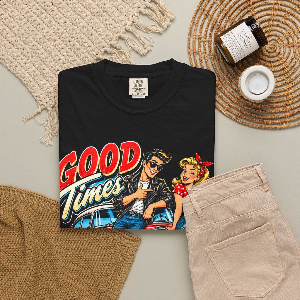 Good Times Retro Car Tee — Vintage 1950s Rockabilly Graphic T‑Shirt