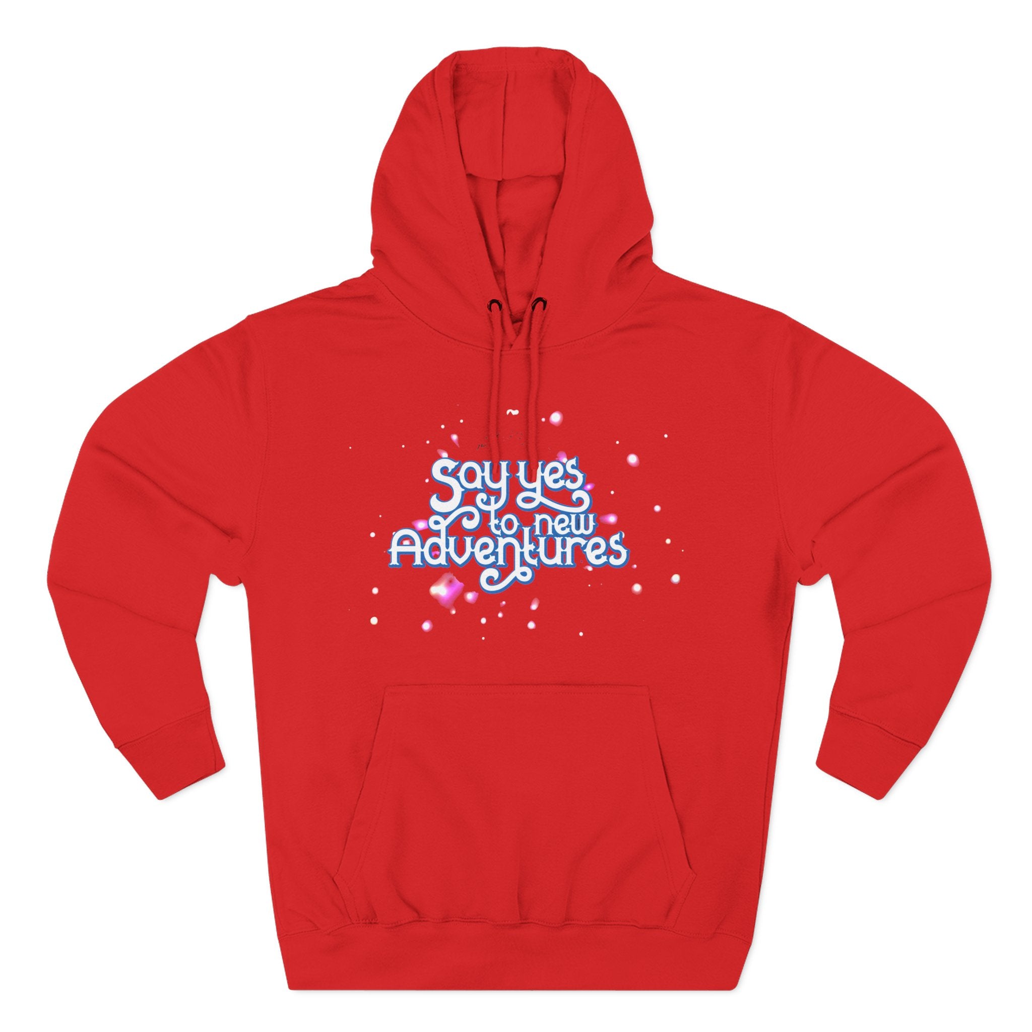 Hoodie — 'Say yes to New Adventures' Pastel Graphic Fleece Hoodie