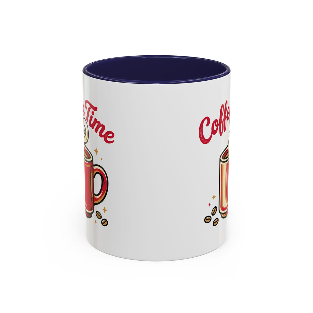 Coffee Mug - "Coffee Time" Red Accent Ceramic Mug (11/15oz)