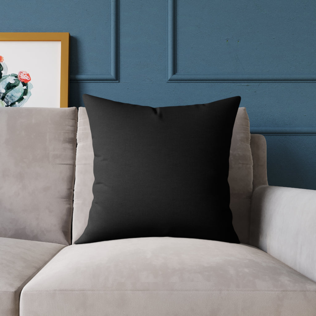Black Square Throw Pillow - Minimal Modern Accent Cushion for Living Room & Bedroom