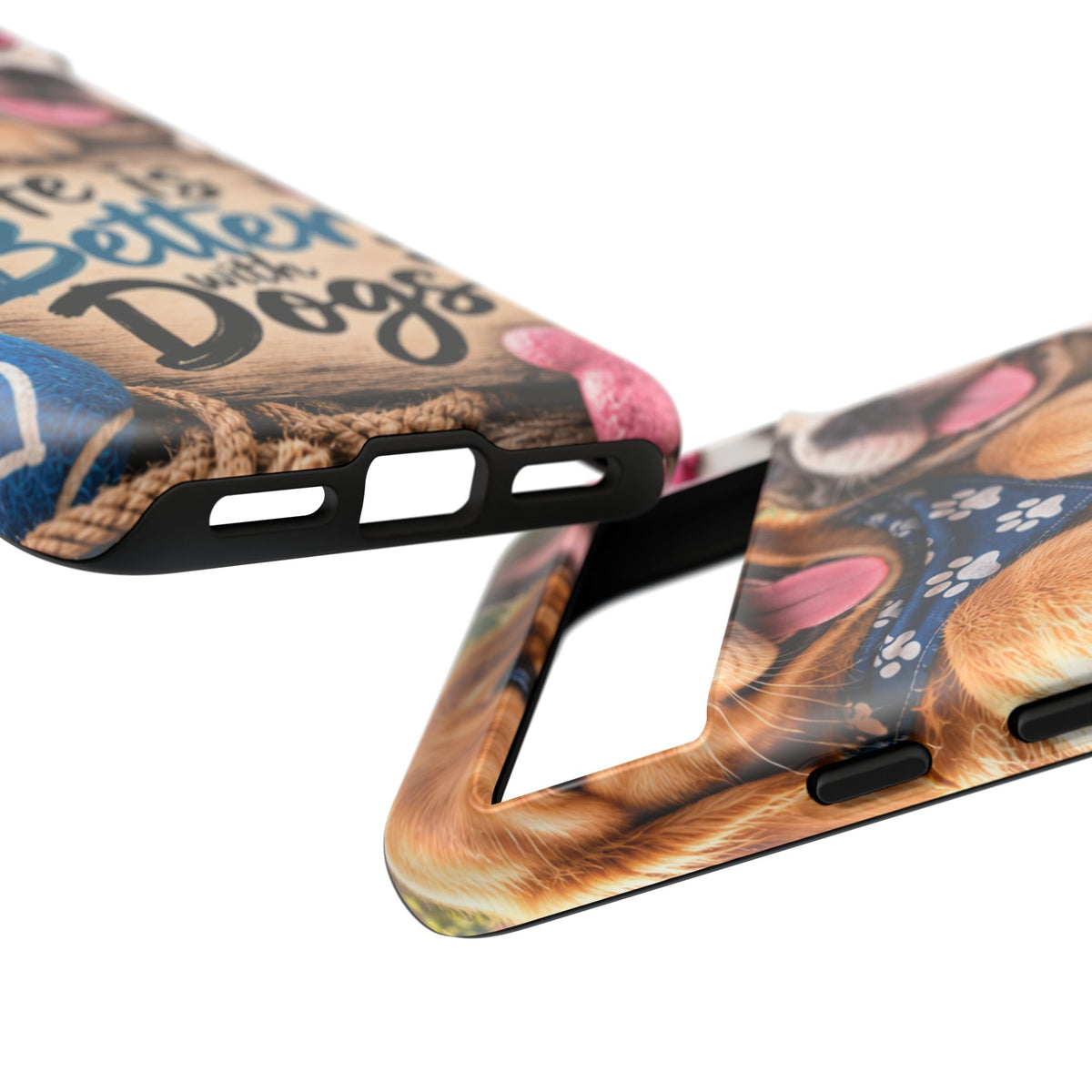Phone Case — "Life Is Better with Dogs" Cute Pawprint Dog Lover Protective Case