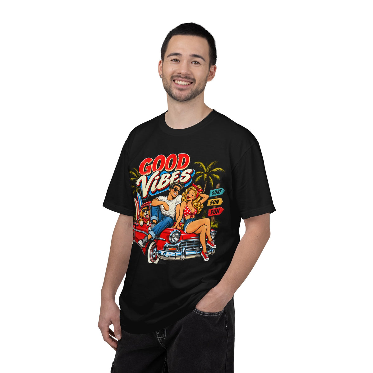 Good Vibes Retro Beach T-Shirt