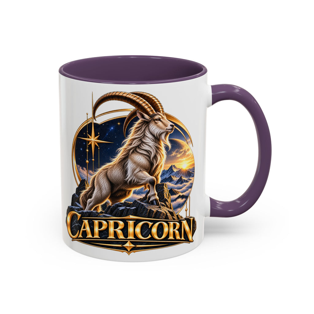 Capricorn Zodiac Coffee Mug — Astrological Goat Accent Mug (11/15oz)