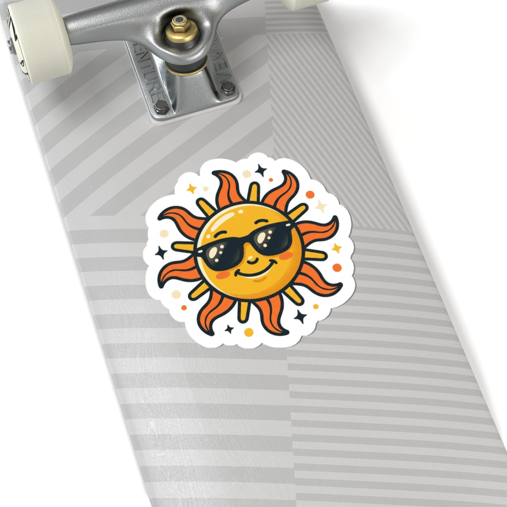 Cool Sunglasses Sun Sticker — Cute Smiling Sun Vinyl Sticker