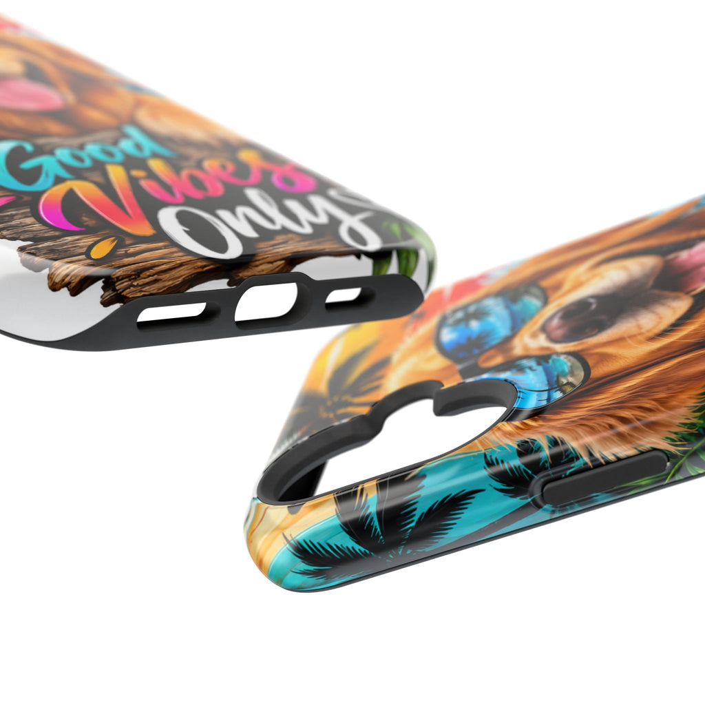 Phone Case — 'Good Vibes Only' Tropical Dog Impact-Resistant Case