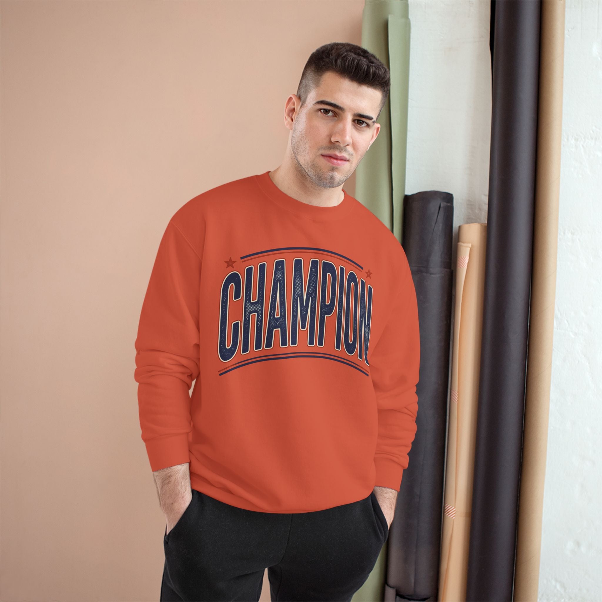 Champion Graphic Sweatshirt — Retro Arch Lettering Pullover