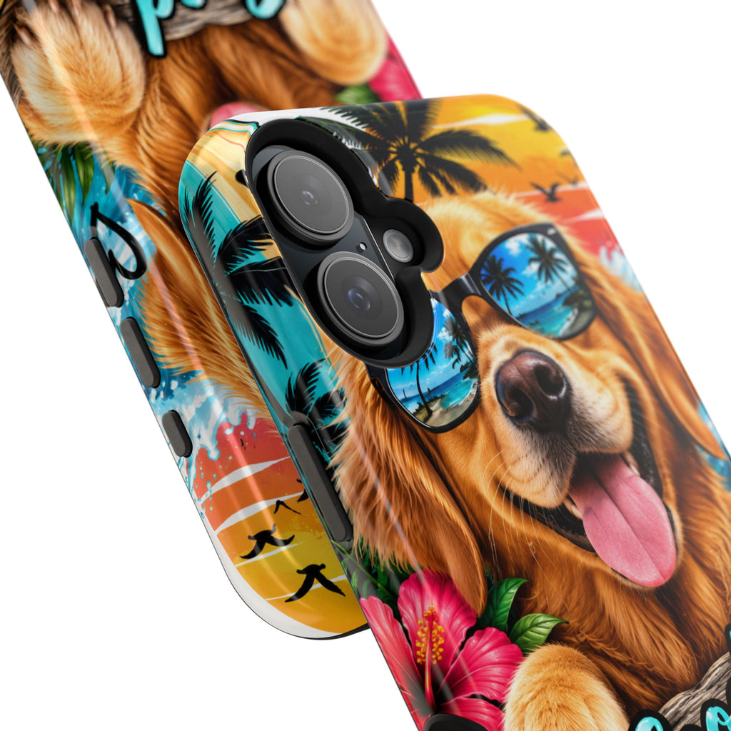 Phone Case — 'Good Vibes Only' Tropical Dog Impact-Resistant Case