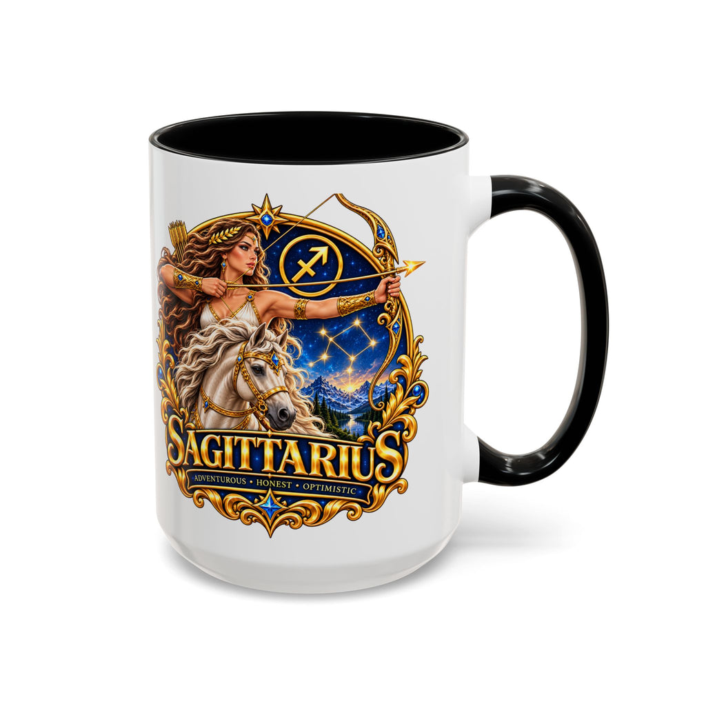 Sagittarius Accent Coffee Mug — Zodiac Archer Design (11/15oz)