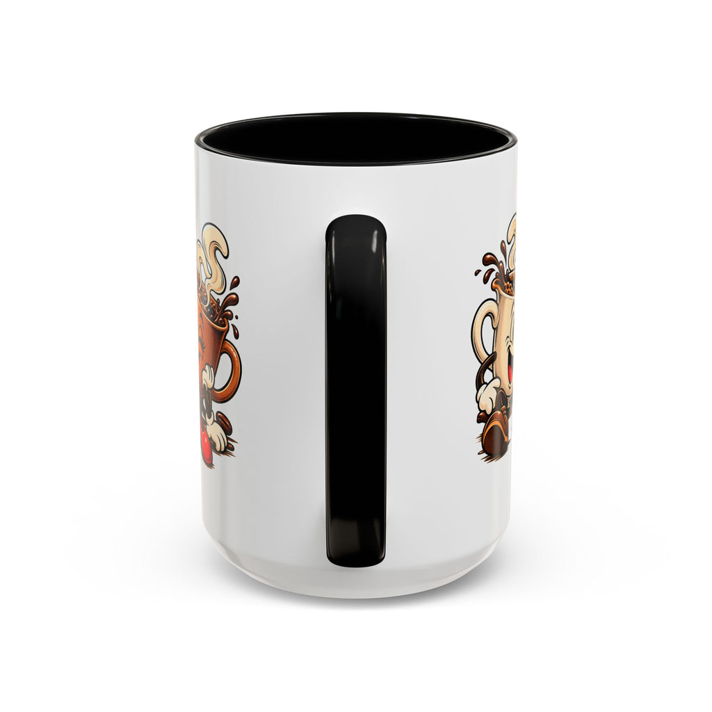 Coffee Cartoon Mug — Cute Dancing Coffee Cups Accent Mug