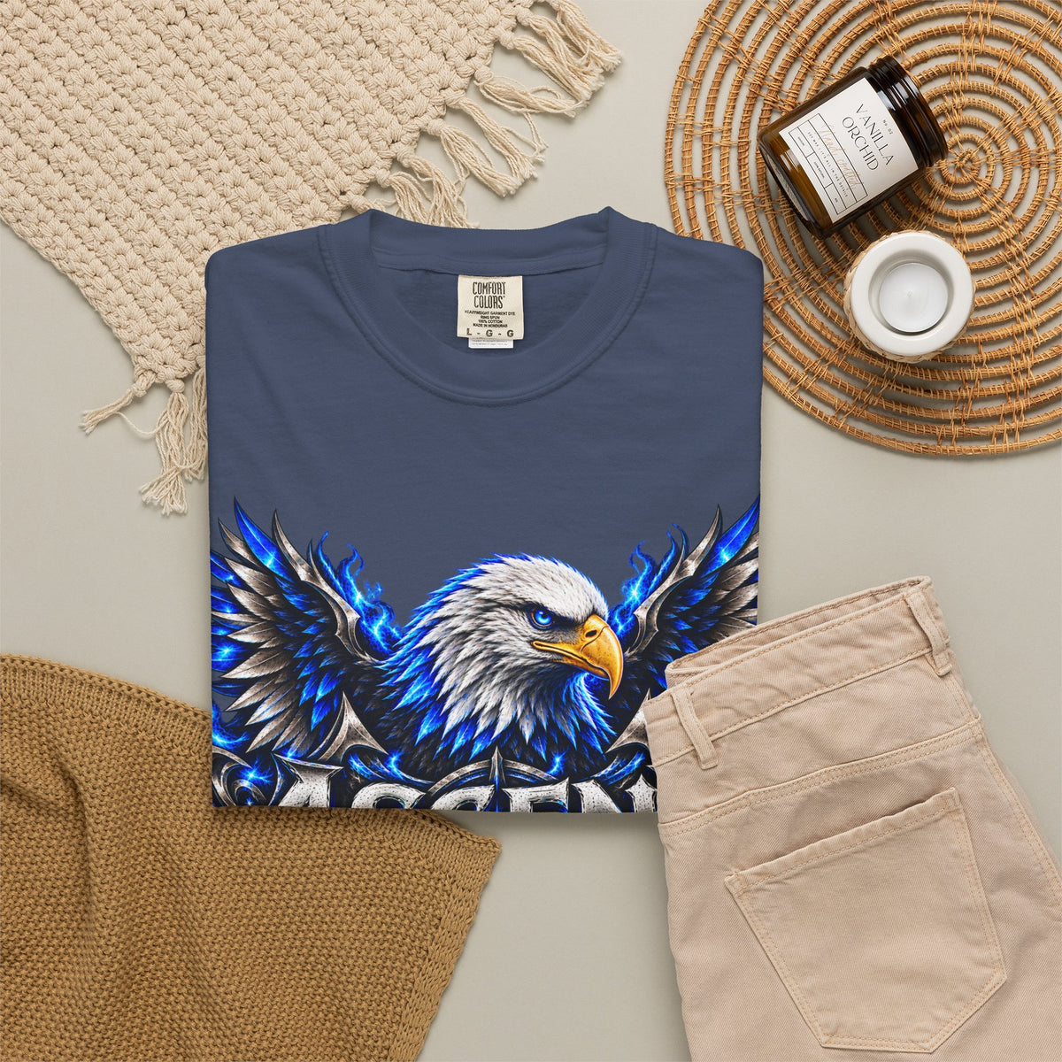 Ascend Eagle T-Shirt — Bold Blue Eagle Graphic Tee