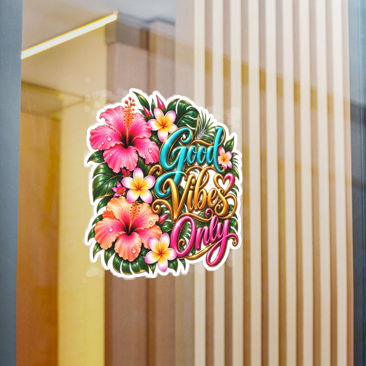 Good Vibes Only Floral Sticker – Vinyl Decal