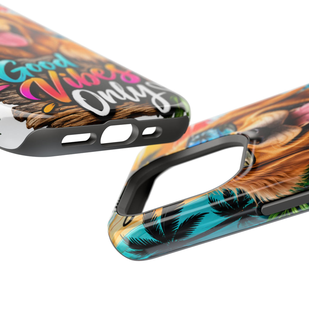 Phone Case — 'Good Vibes Only' Tropical Dog Impact-Resistant Case
