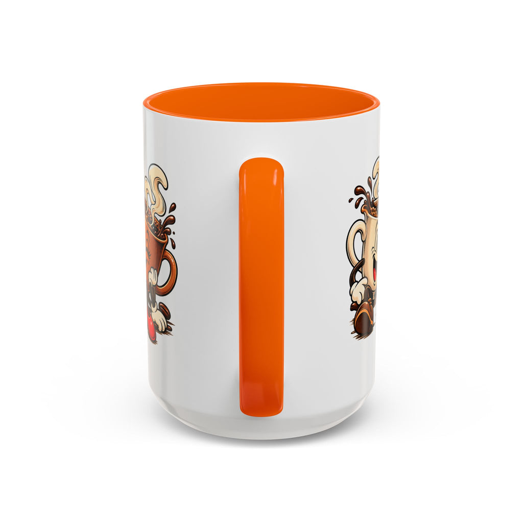 Coffee Cartoon Mug — Cute Dancing Coffee Cups Accent Mug