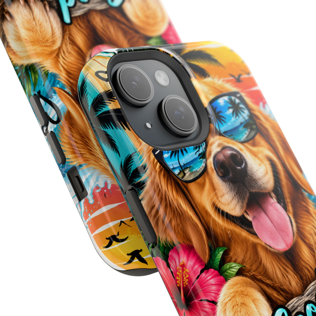 Phone Case — 'Good Vibes Only' Tropical Dog Impact-Resistant Case