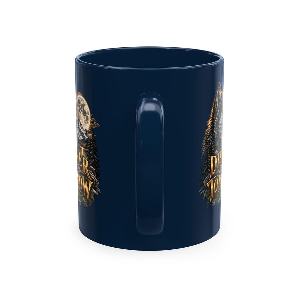 Discover Tomorrow Ceramic Mug — Howling Wolf & Moon Coffee Cup