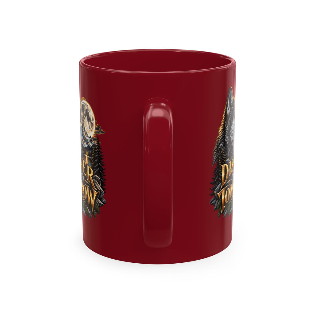 Discover Tomorrow Ceramic Mug — Howling Wolf & Moon Coffee Cup