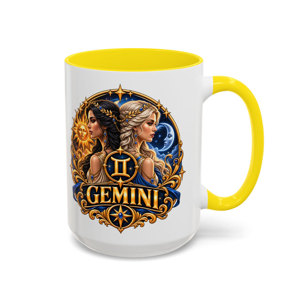 Gemini Zodiac Coffee Mug — Gemini Sign Astrology Accent Mug (11/15oz)