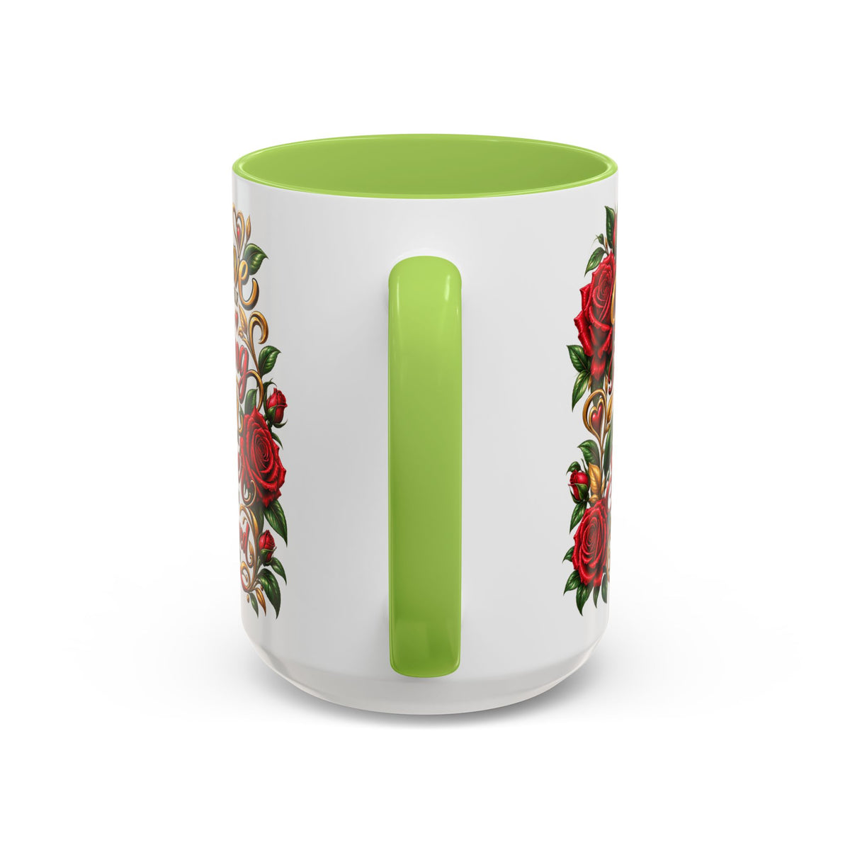 Inspirational Rose Coffee Mug — "Believe in Yourself" Motivational Tea Cup