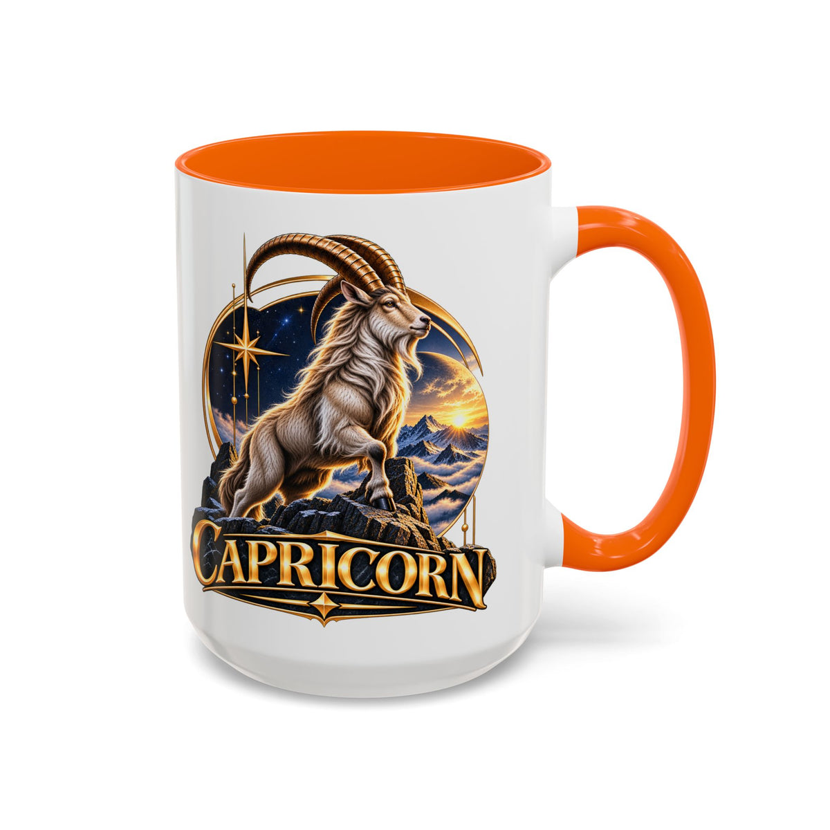 Capricorn Zodiac Coffee Mug — Astrological Goat Accent Mug (11/15oz)