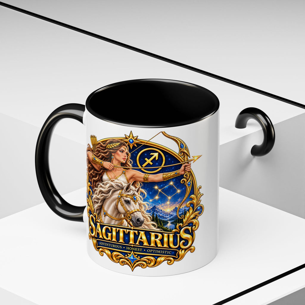 Sagittarius Accent Coffee Mug — Zodiac Archer Design (11/15oz)
