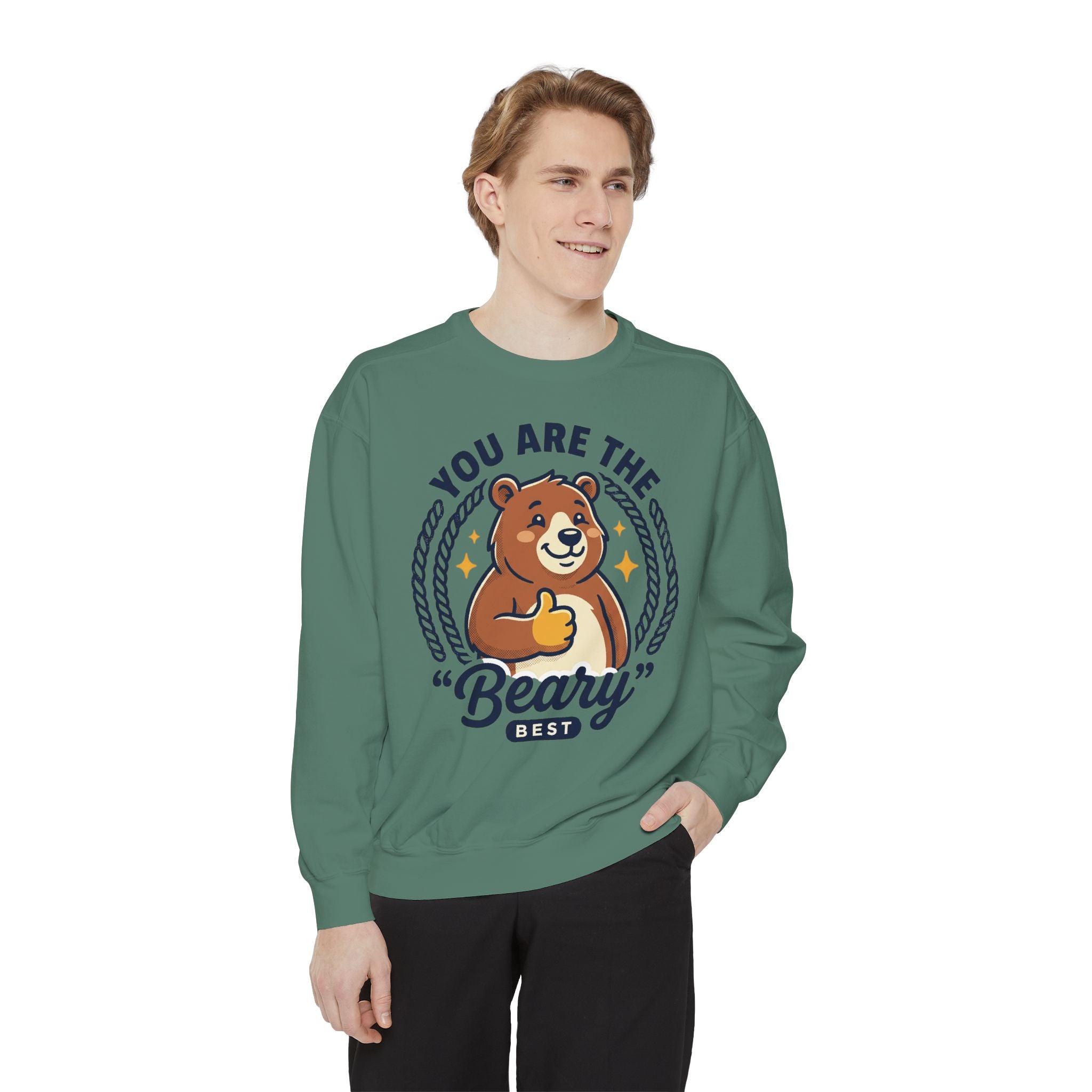 You Are The Beary Best Sweatshirt — Cute Thumbs-Up Bear Graphic