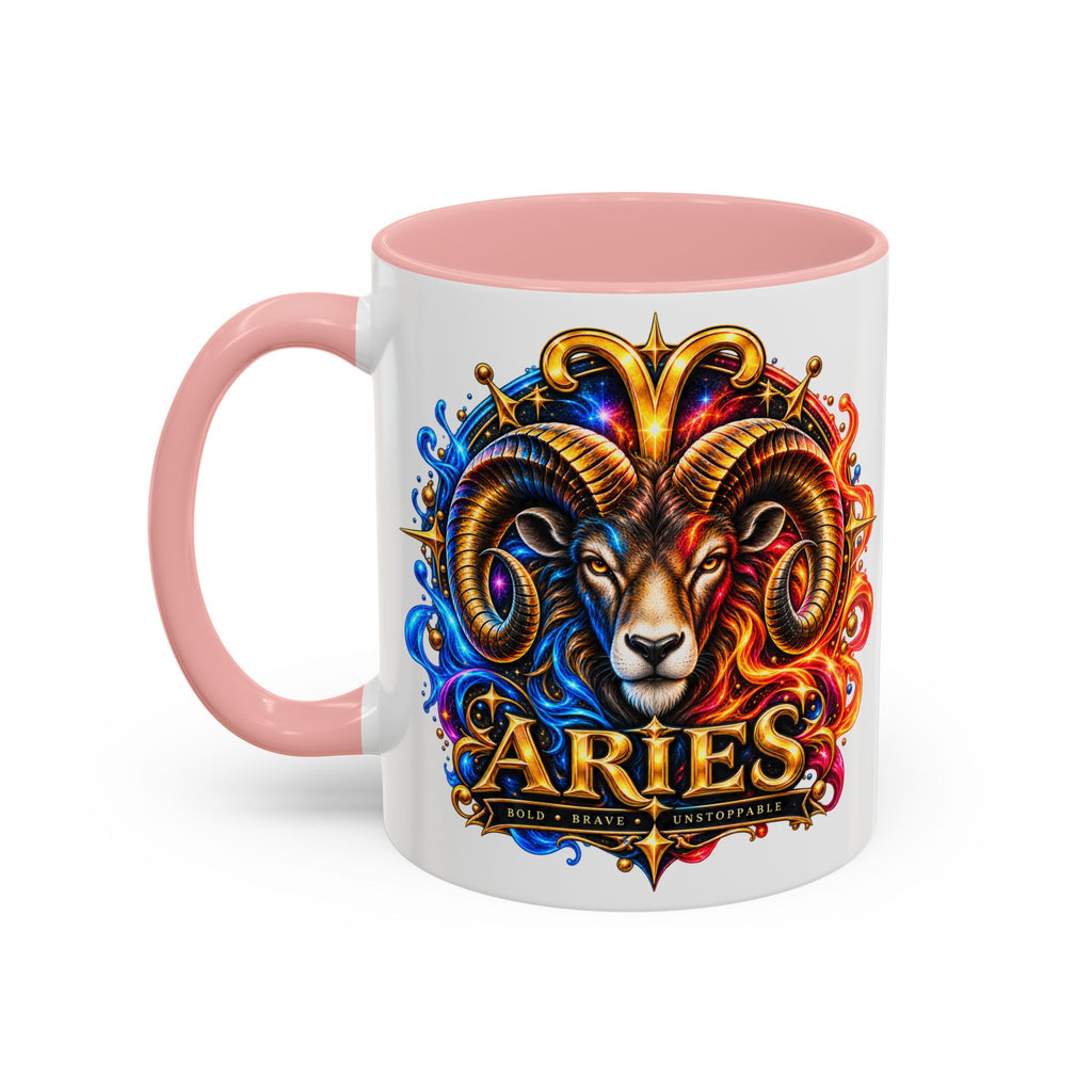 Aries Zodiac Coffee Mug — Colorful Ram Astrology Accent Mug (11/15oz)