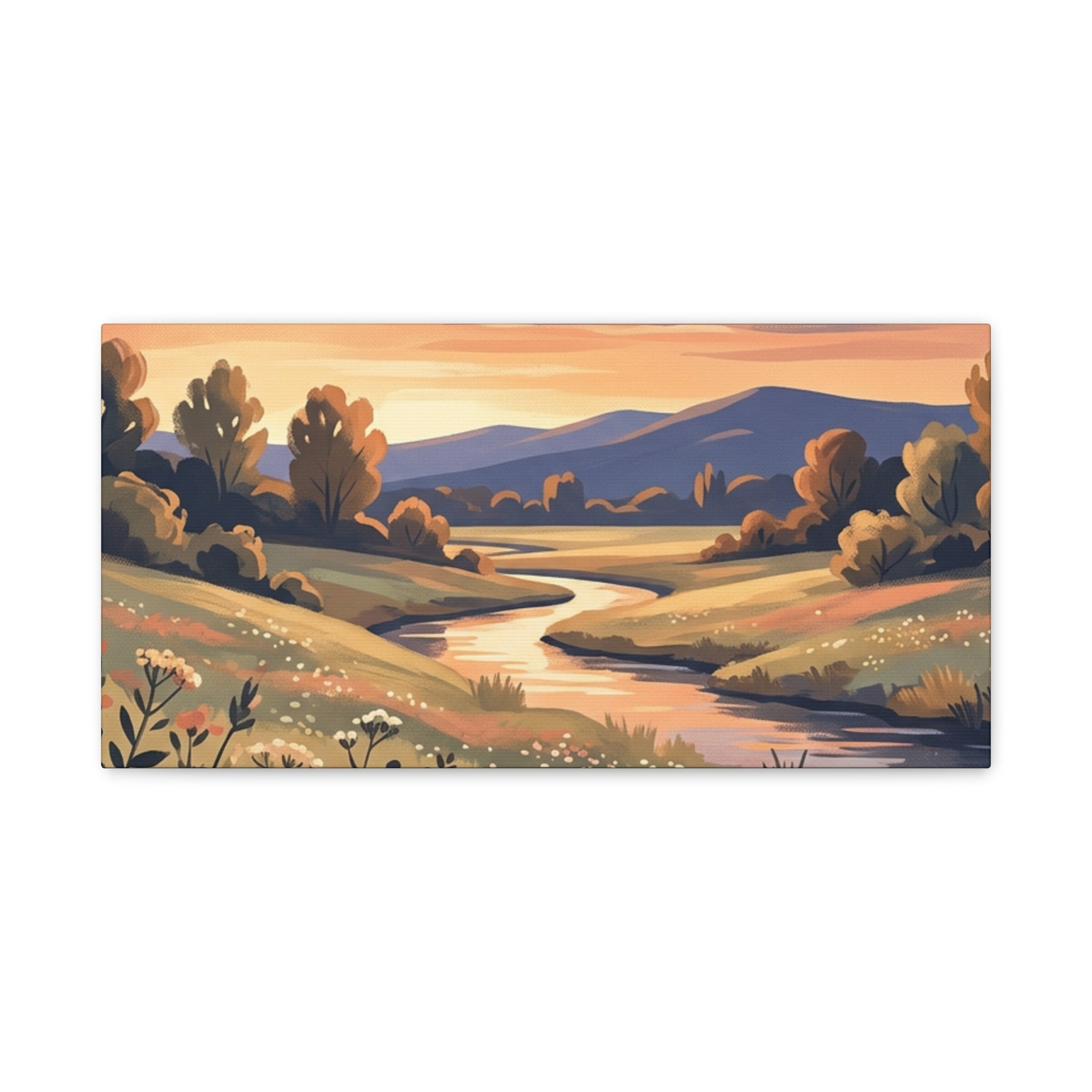 Sunset Meadow Canvas Wall Art